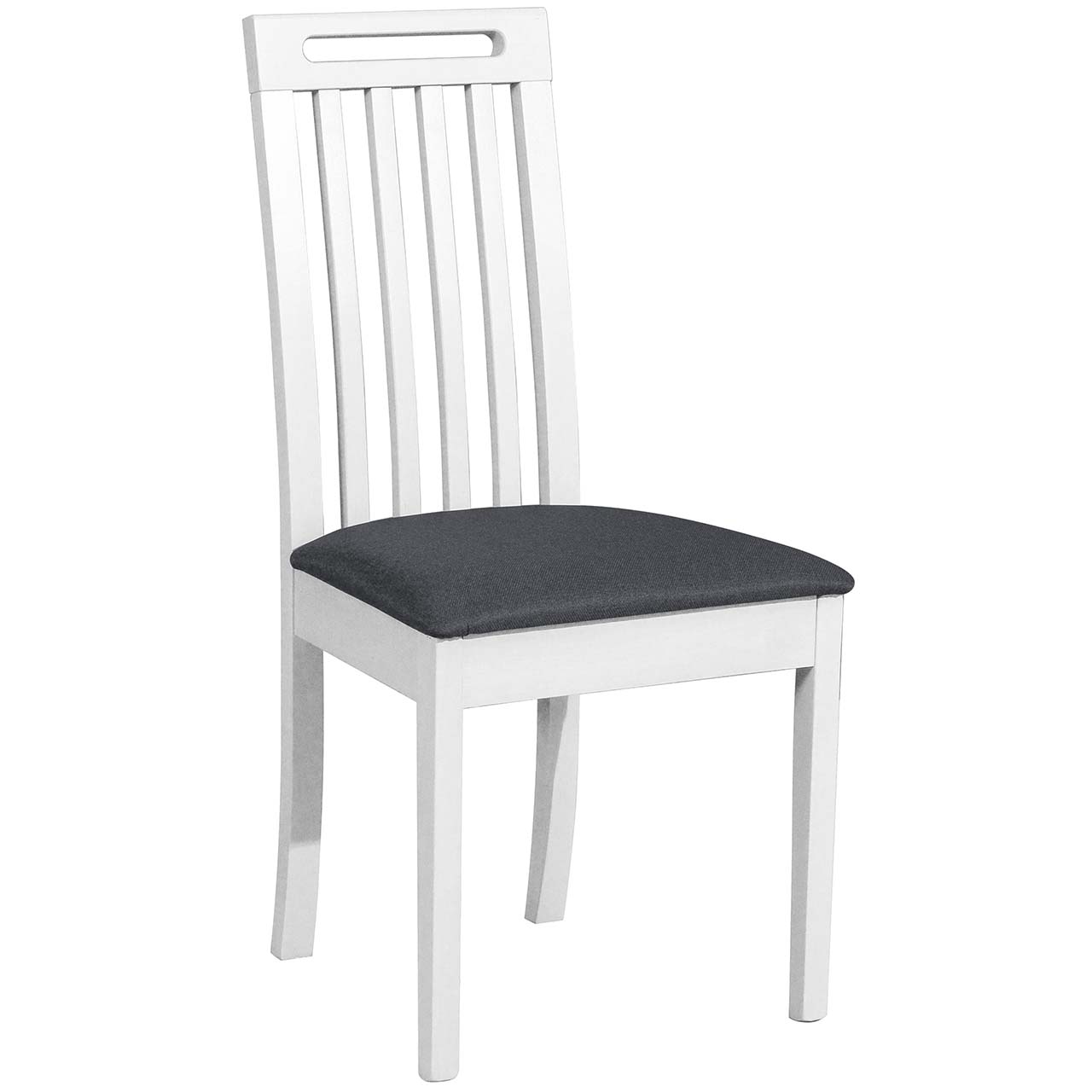 Białe krzesło DK38 z grafitową tkaniną 8B