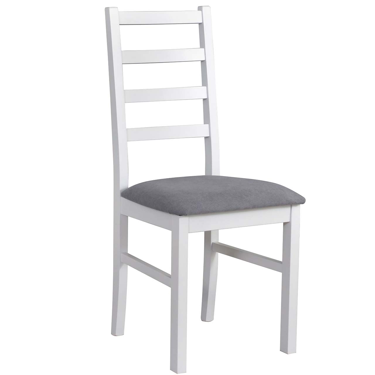 Białe krzesło DK15 z szarą tkaniną 1B