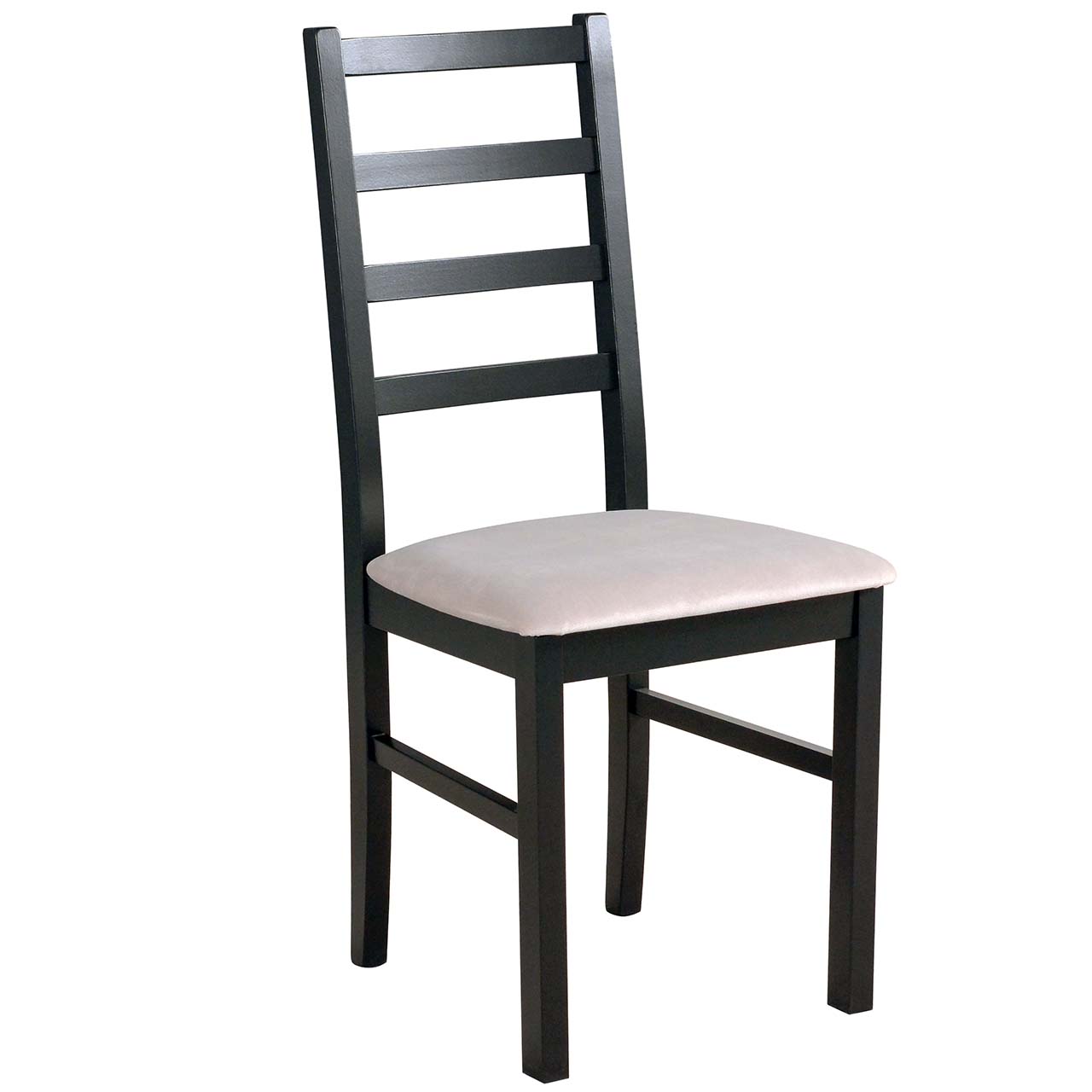 Czarne krzesło DK15 z jasną tkaniną 26B