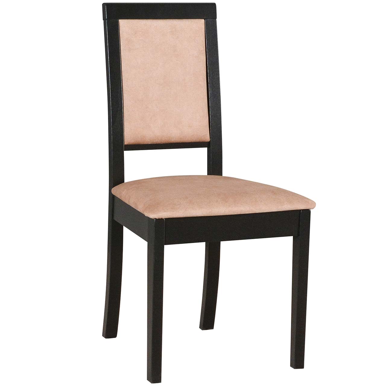 Czarne krzesło DK41 z beżową tkaniną 21B