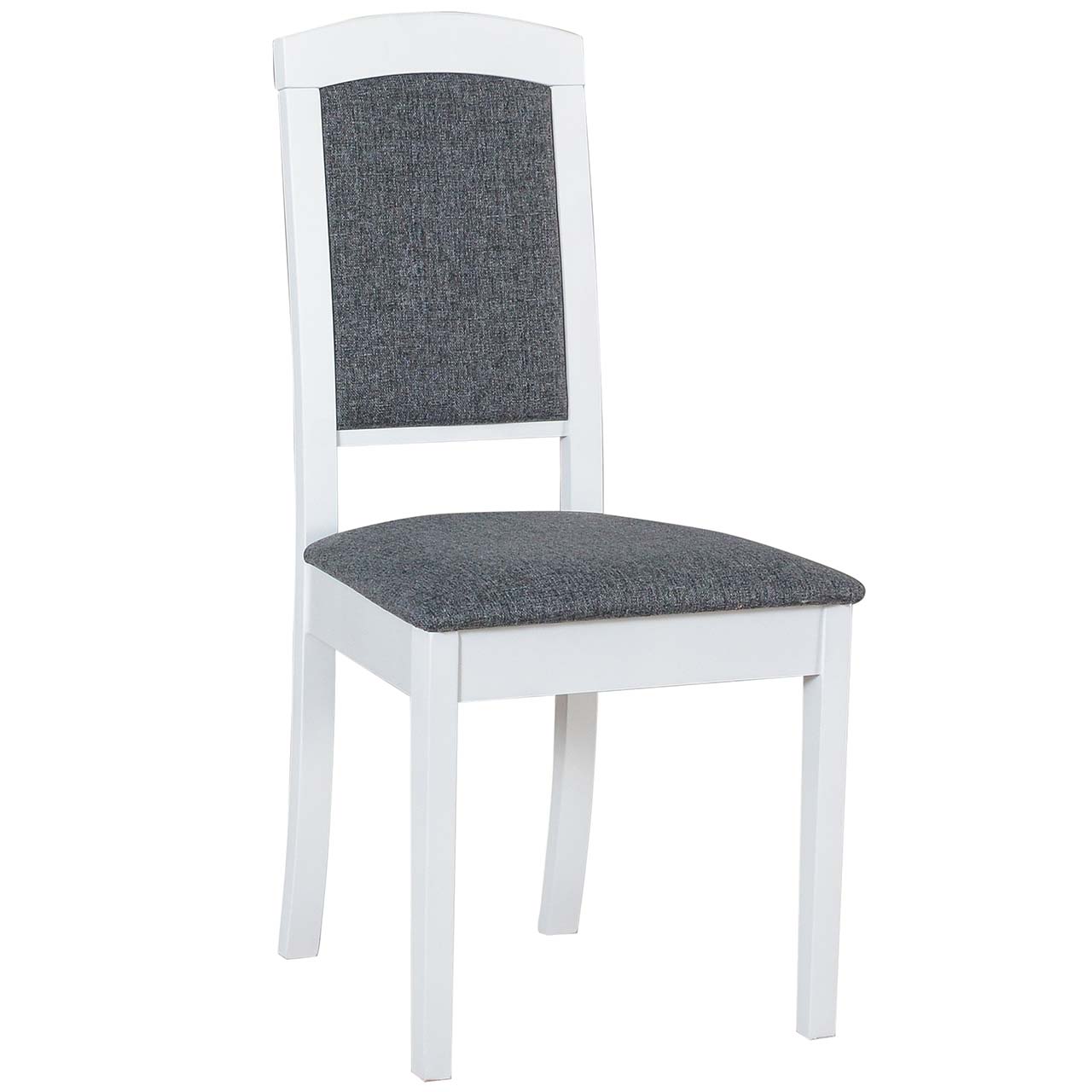 Białe krzesło DK42 z szarą tkaniną 8B