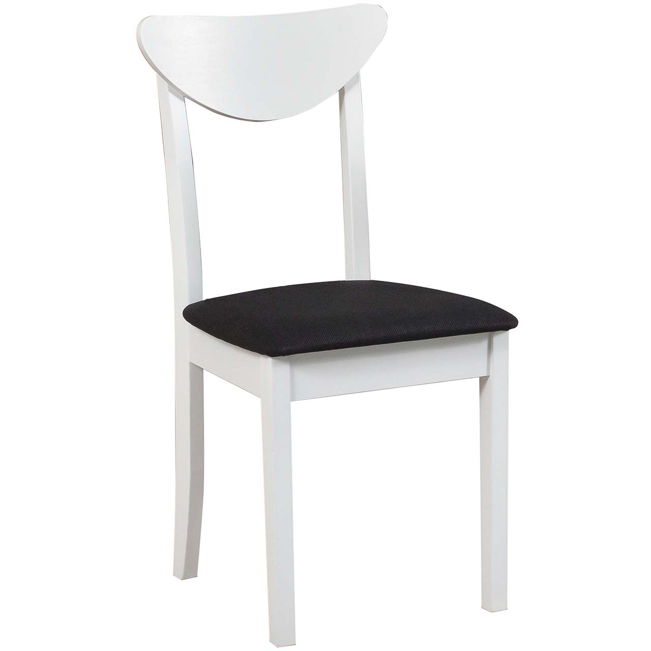 Białe krzesło DK45 z czarną tkaniną 13B