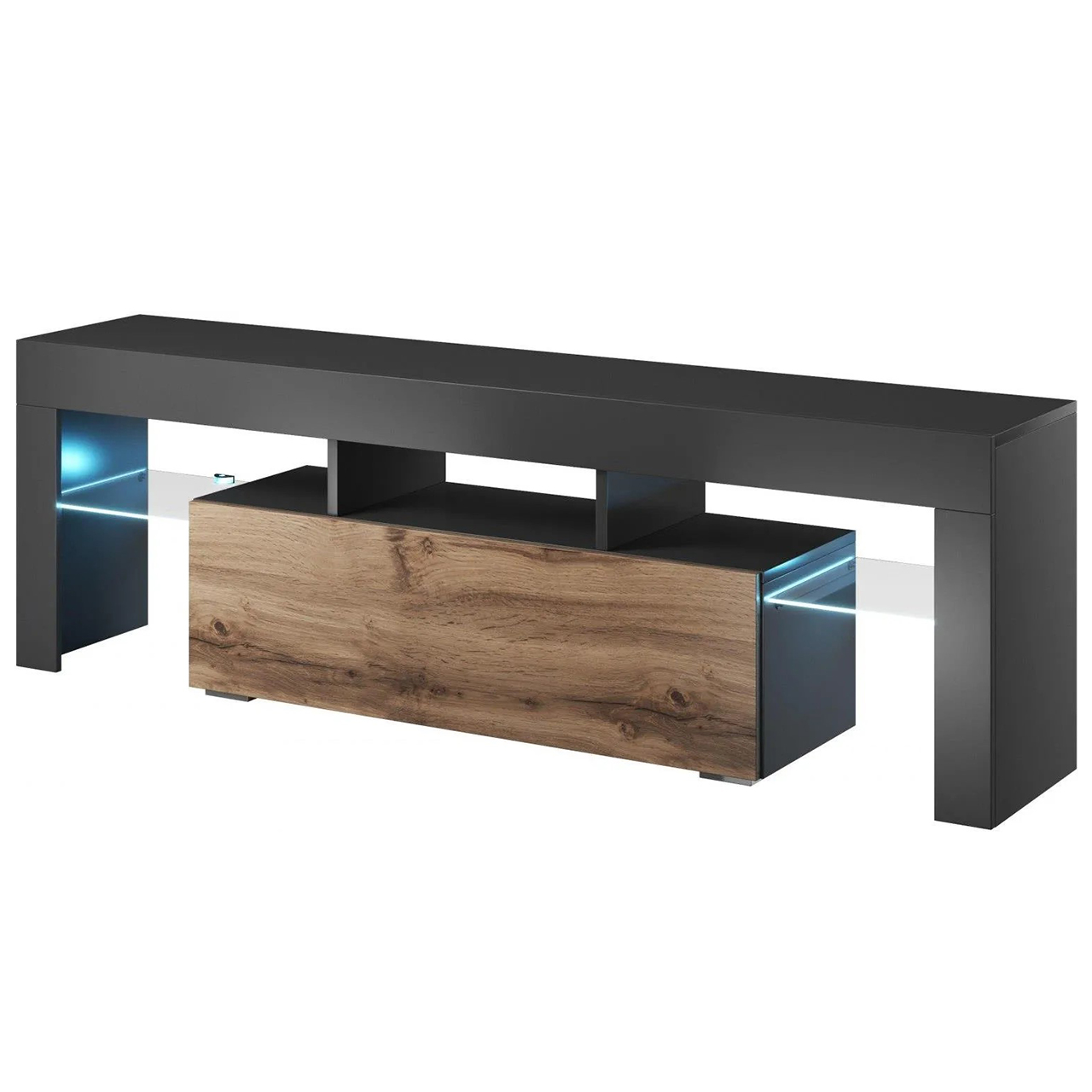 Komoda RTV TORO 138 Grafit / Dąb wotan WYPRZEDAŻ