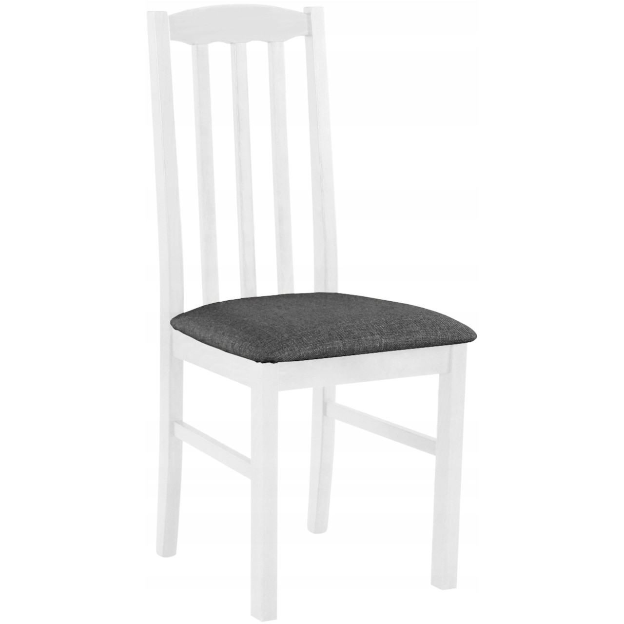 Białe krzesło DK48 z ciemnoszarym siedziskiem 28B