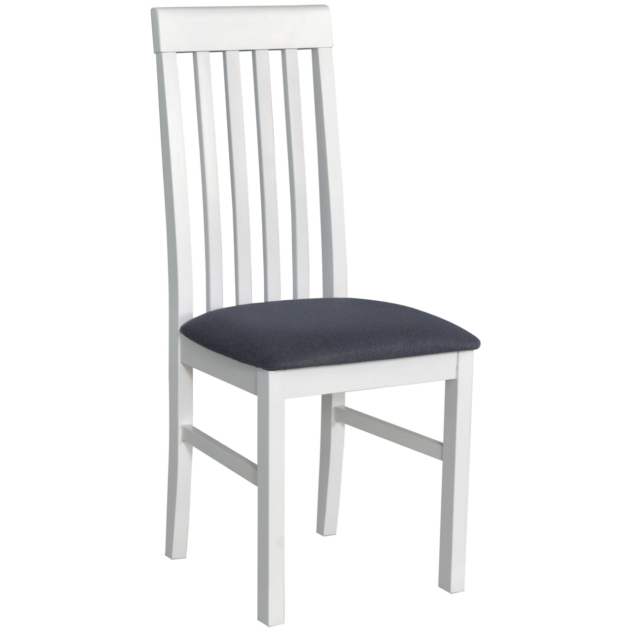 Białe krzesło DK50 z czarnym siedziskiem 18B