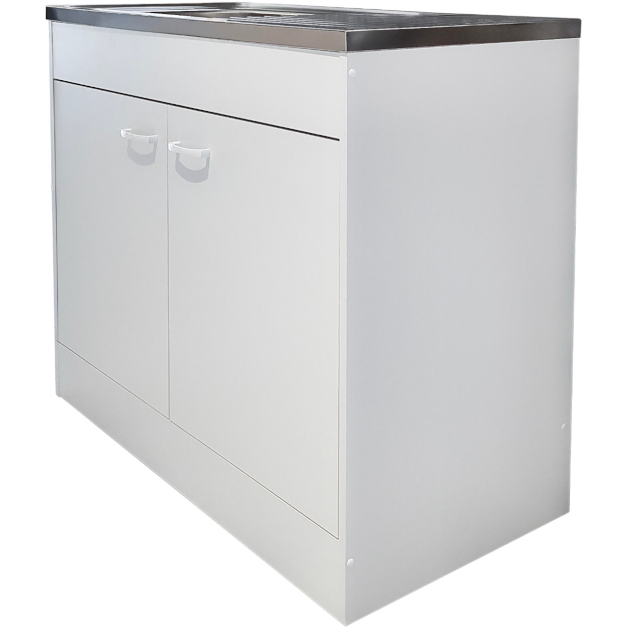 Szafka dolna + zlew 100cm SIMPLE II biały laminat