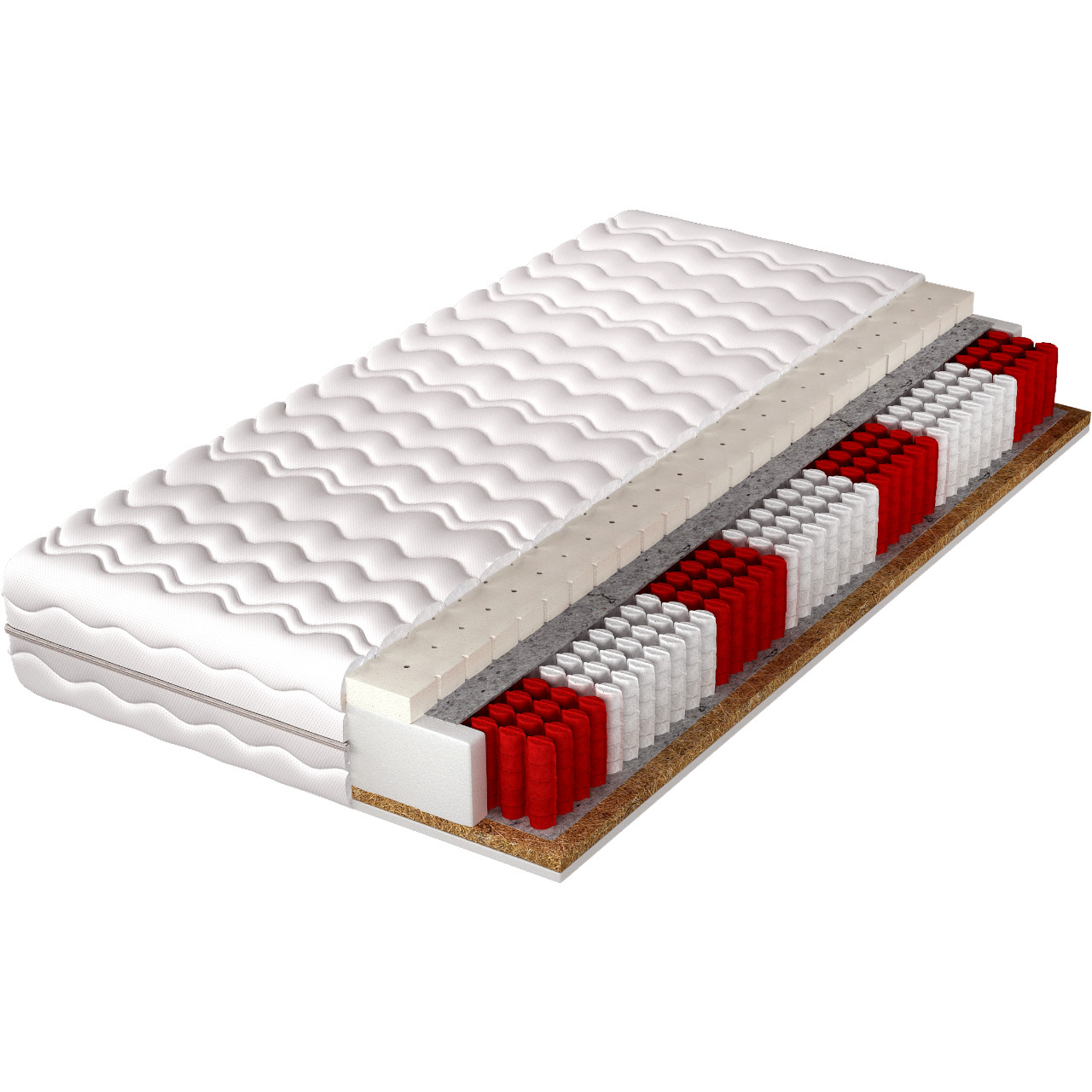 Materac 200x200 TUTI multipocket lateks kokos