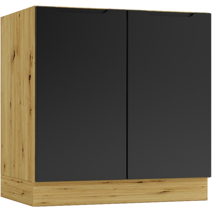 Szafka dolna D80 ELLEN 01 dąb artisan / czarny groszek