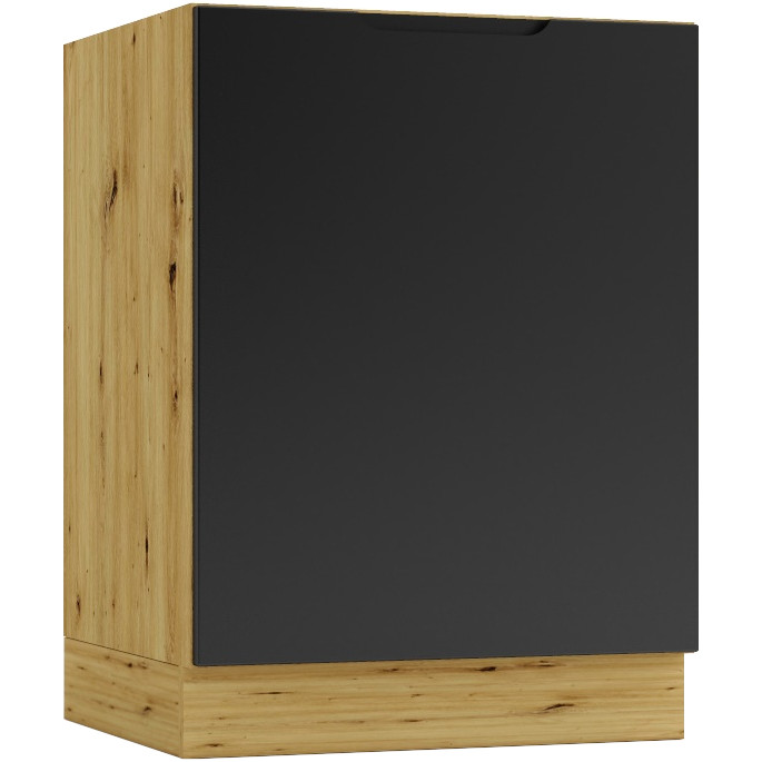 Szafka dolna pod płytę D60PC ELLEN 06 dąb artisan / czarny groszek