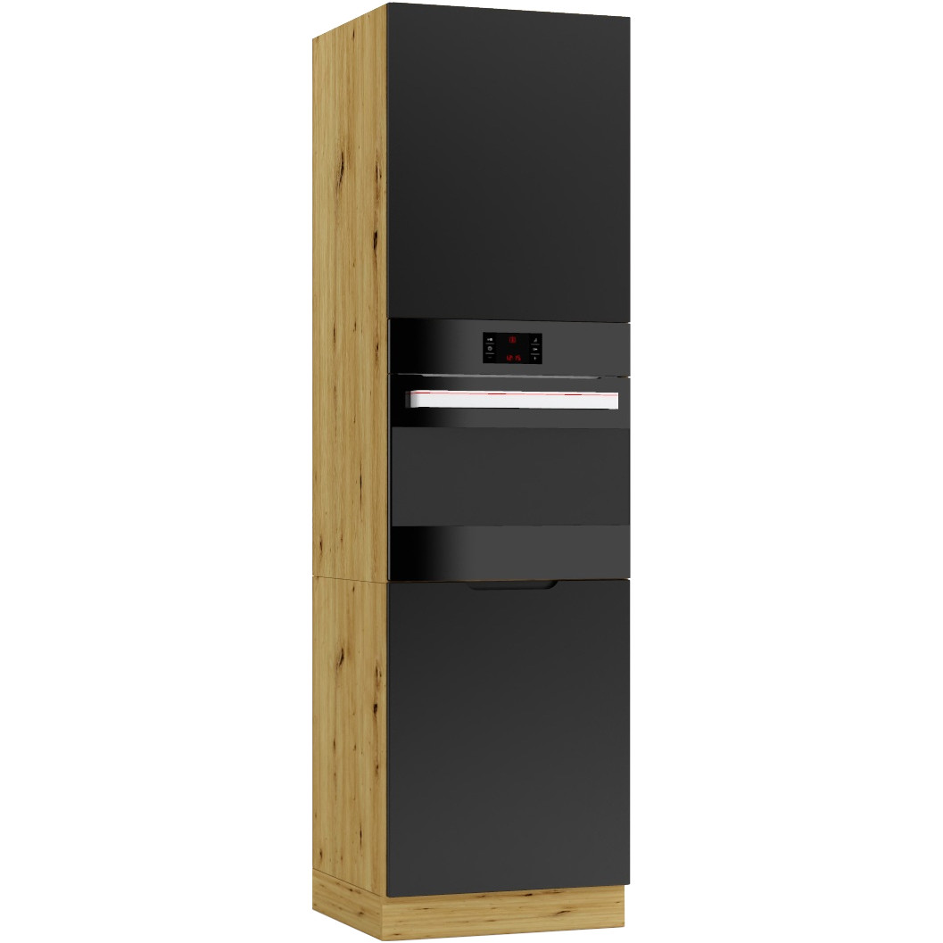 Słupek kuchenny D60PK ELLEN 08 dąb artisan / czarny groszek