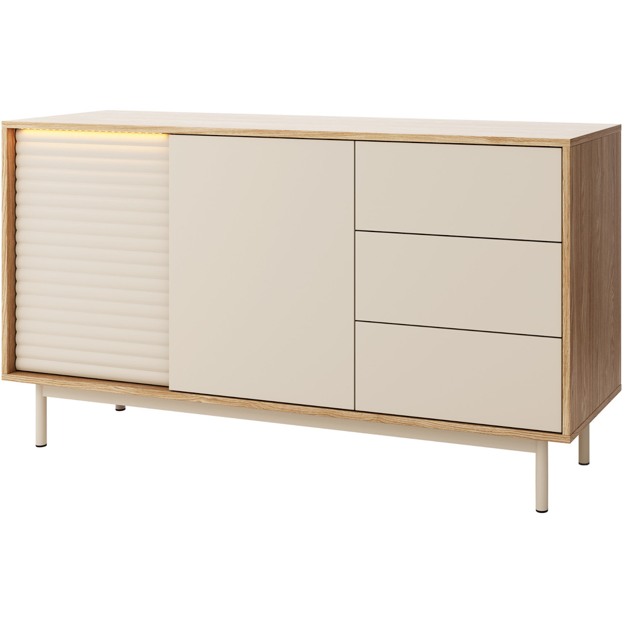 Komoda ZETA 03 dąb olejowany / kaszmir