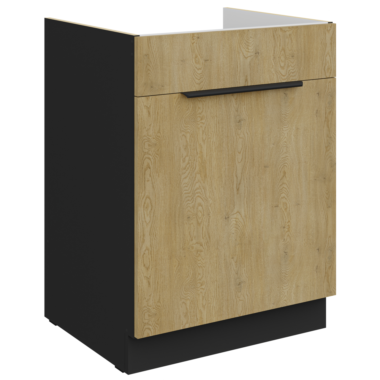 Szafka dolna pod zlew z szufladą 60 CAMERON 05 czarny / dąb cremona