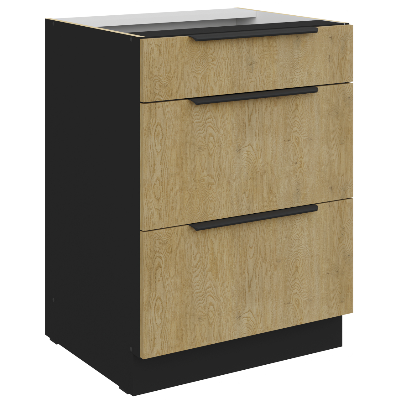 Szafka z szufladami 60 CAMERON 08 czarny / dąb cremona