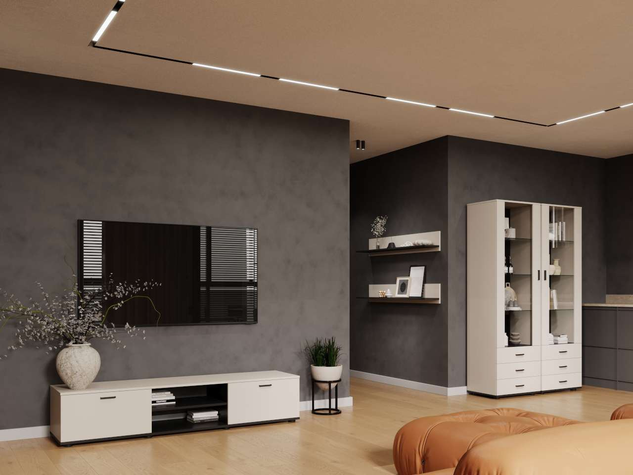 Meblościanka SINDI 4J kaszmir / czarny