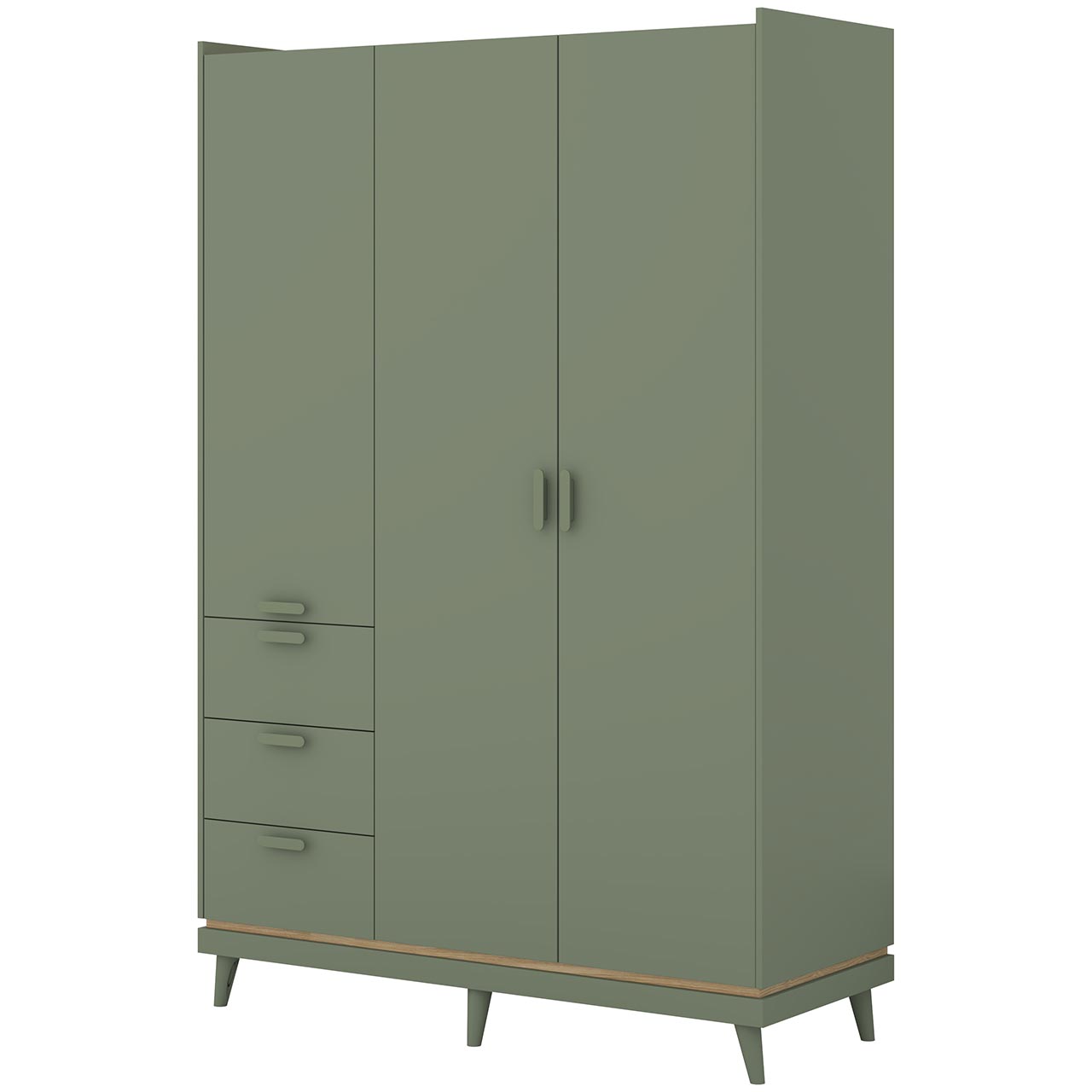 Szafa uchylna z szufladami CANDIS 19 zielony / dąb olejowany