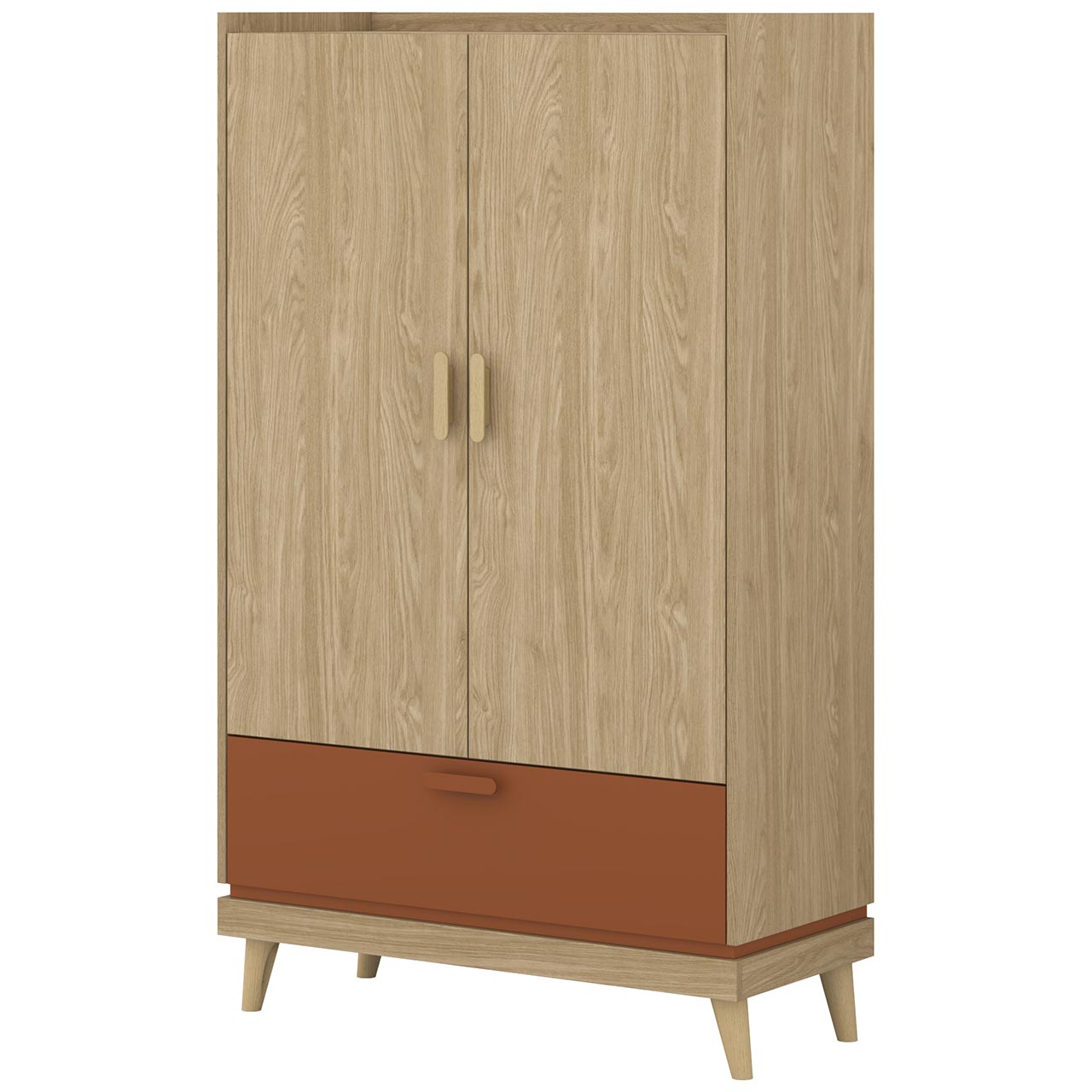 Szafa uchylna z szufladą CANDIS 38 dąb olejowany / ceglany