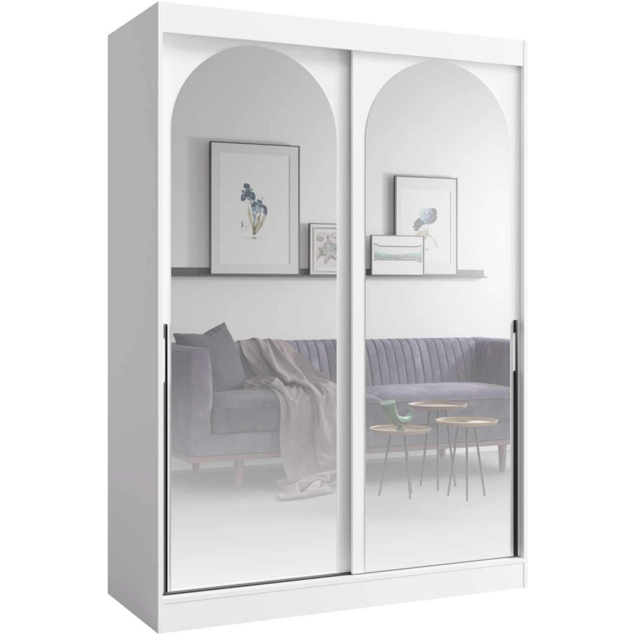 Szafa przesuwna 150 MOGI biała + czarny