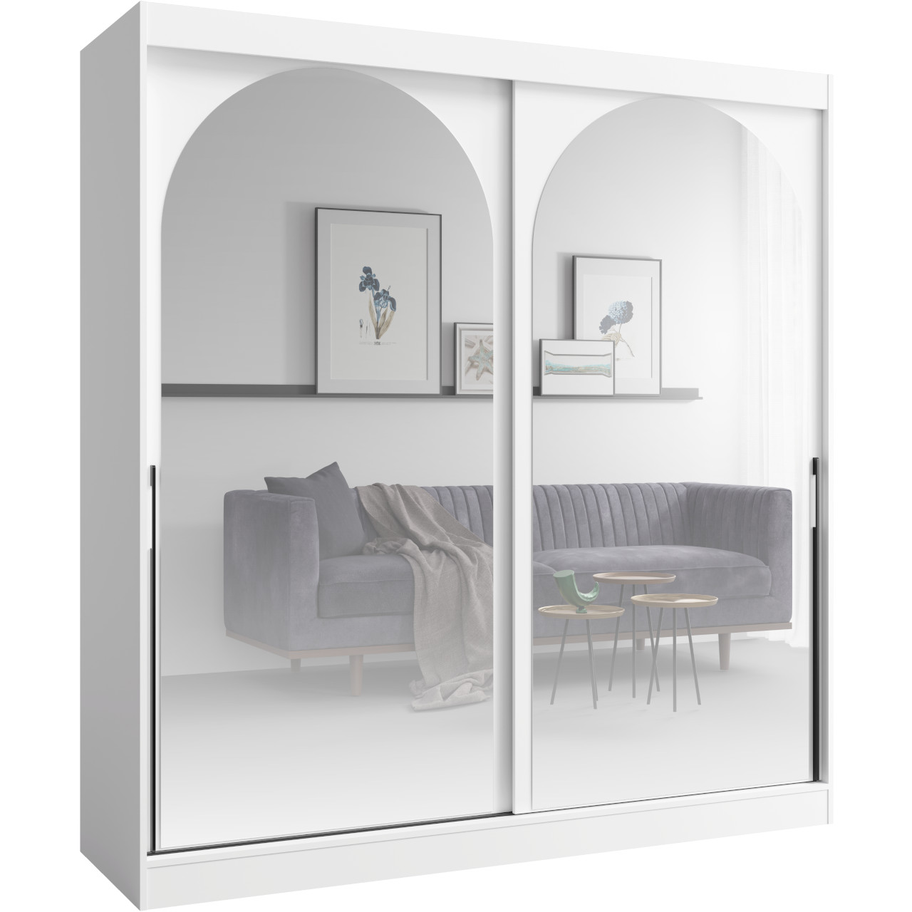 Szafa przesuwna 200 MOGI biała + czarny