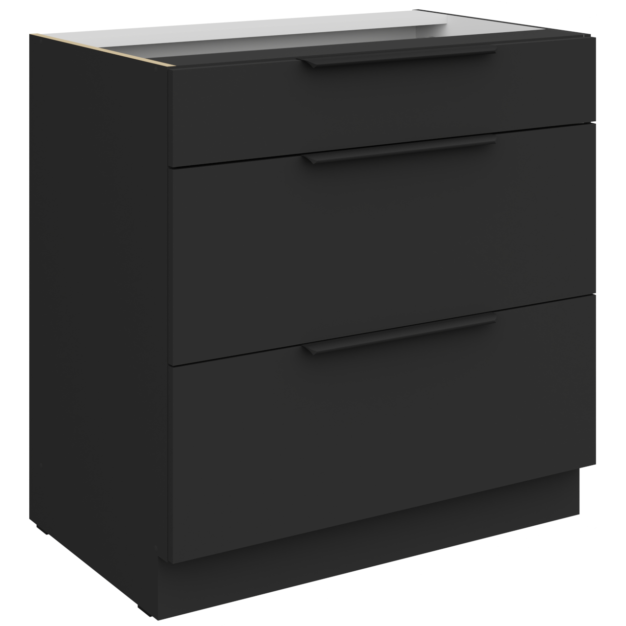 Szafka z szufladami 80 ERIS 04 Czarny mat / Czarny AFM