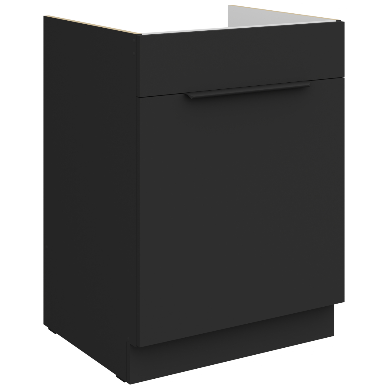 Szafka dolna pod zlew z szufladą 60 ERIS 05 Czarny mat / Czarny AFM