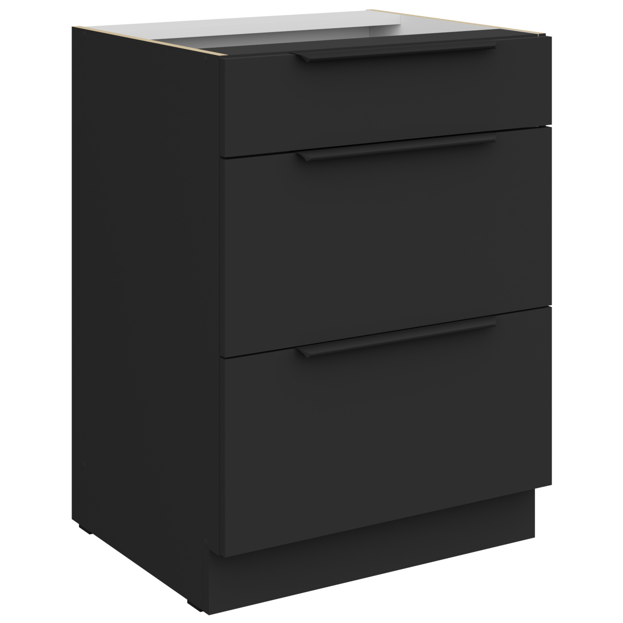 Szafka z szufladami 60 ERIS 08 Czarny mat / Czarny AFM