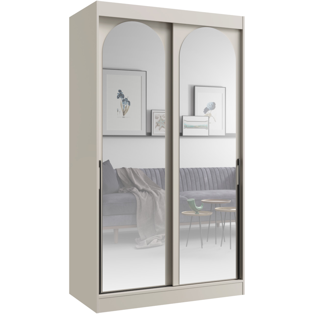 Szafa przesuwna 120 MOGI kaszmir + czarny