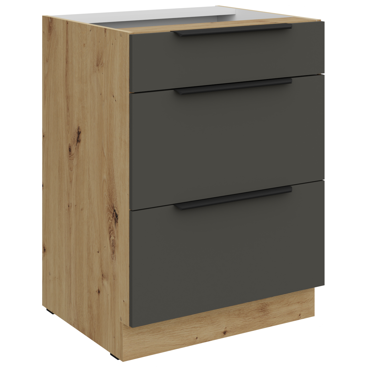 Szafka z szufladami 60 ERIS 08 Dąb artisan / Grafit AFM