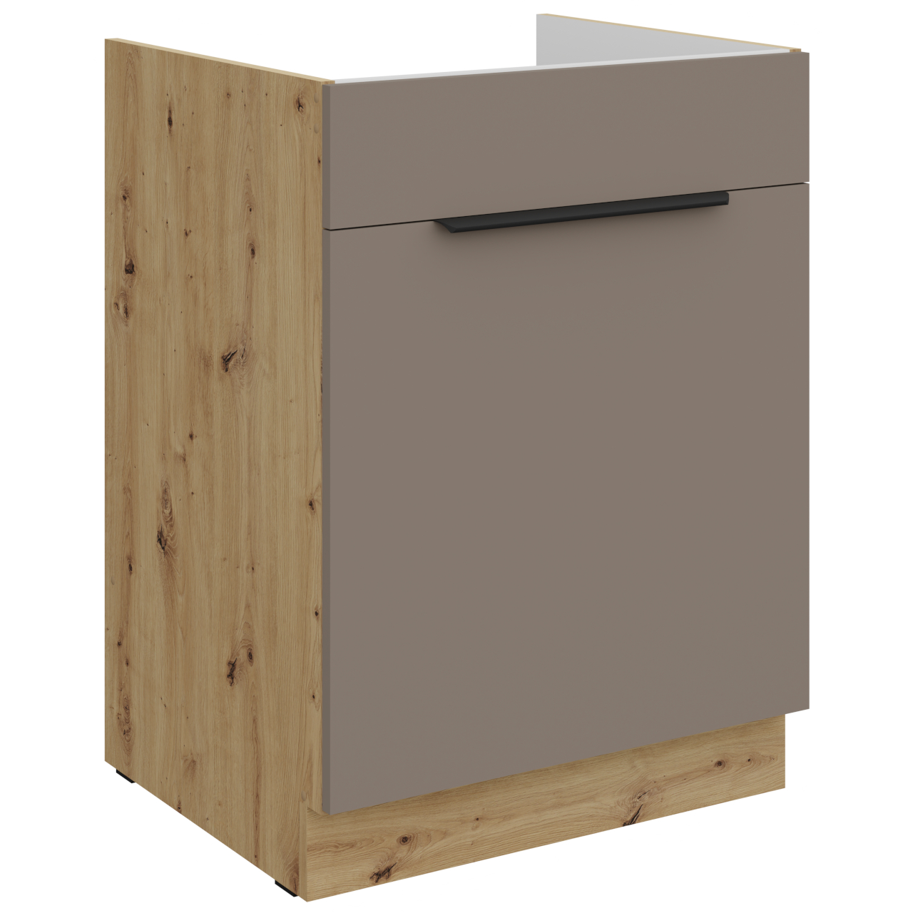 Szafka dolna pod zlew z szufladą 60 ERIS 05 Dąb artisan / Piaskowa szarość AFM