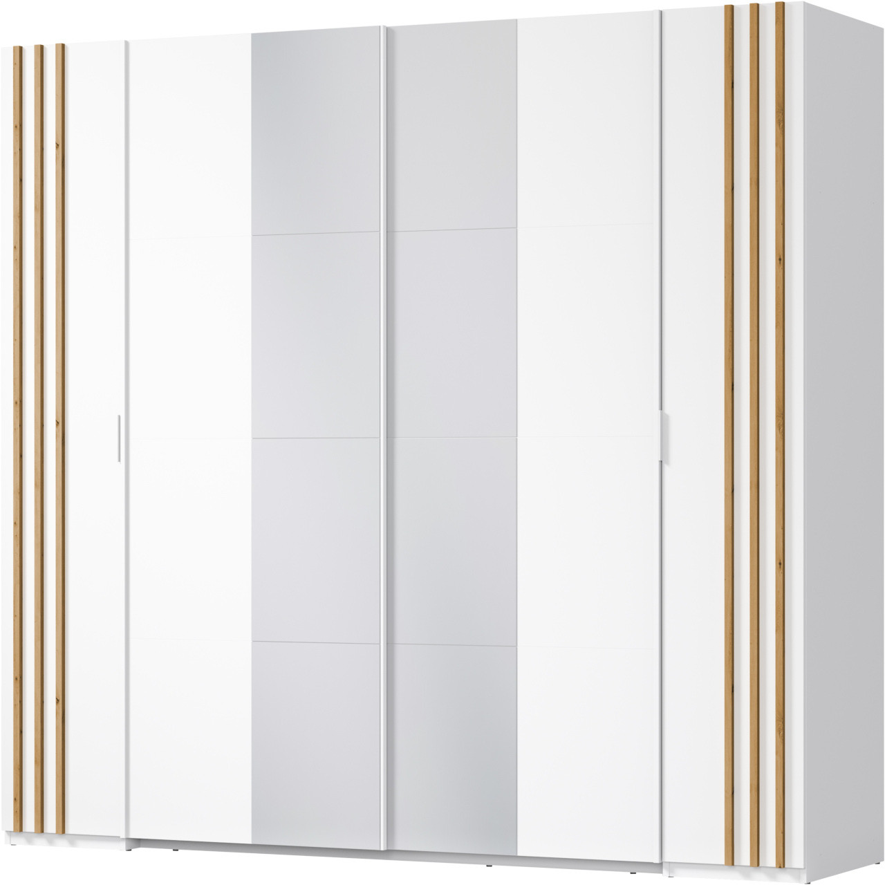 Szafa przesuwna z lustrem 220 NOVOLI 01 biały + dąb artisan