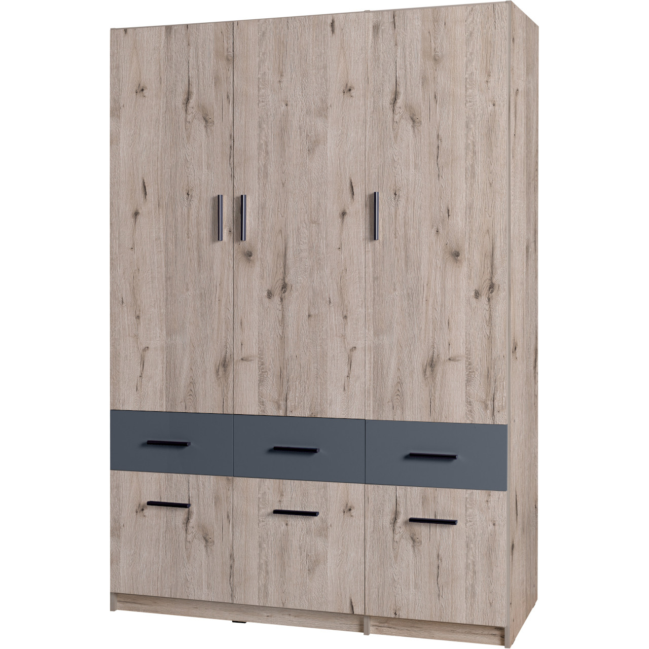 Szafa z szufladami 136cm PARMA 04 dąb wellington / grafit