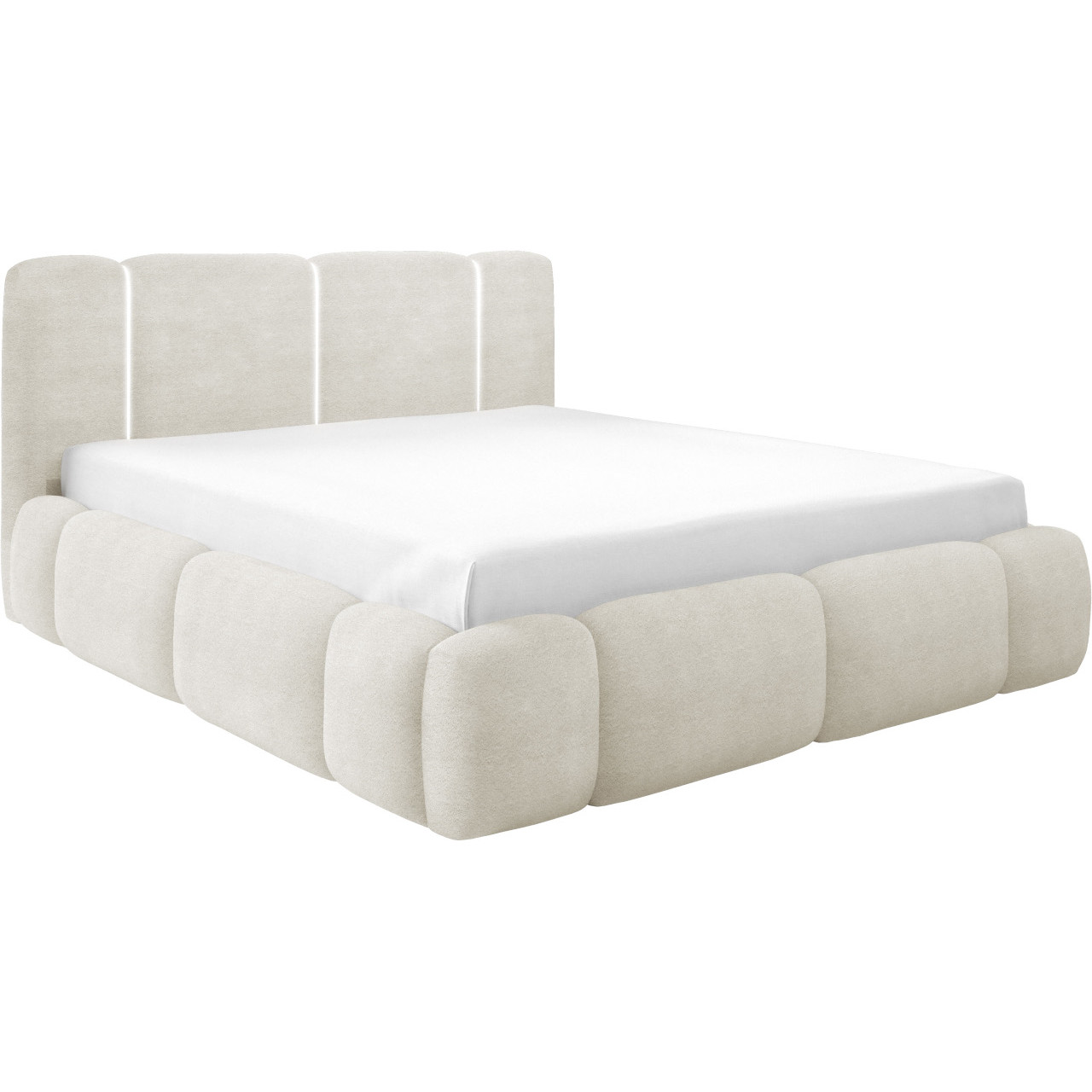 Łóżko tapicerowane z oświetleniem LED LEVAN 200x200 lambi 01