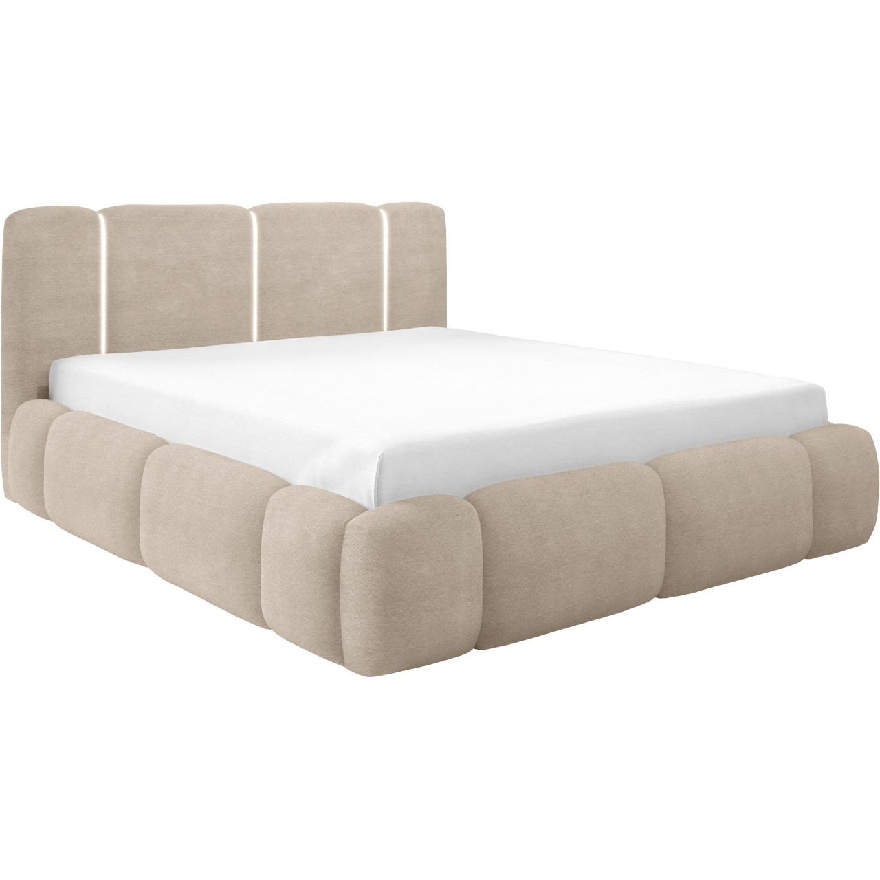 Łóżko tapicerowane z oświetleniem LED LEVAN 200x200 lambi 06