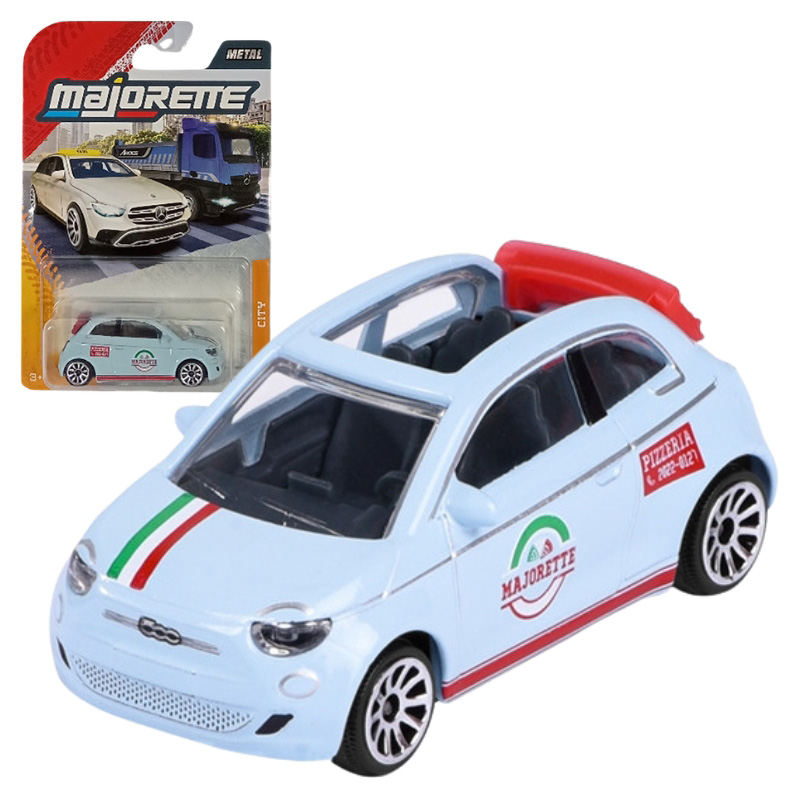 Majorette Pojazdy Miejskie Fiat 500 Icon Pizzeria Metalowe Autko 1:64