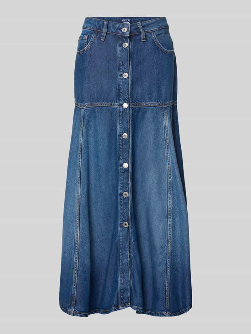 długa spódnica z mieszanka lyocellu w tkanina stylizowana na denim model 'Nidia'