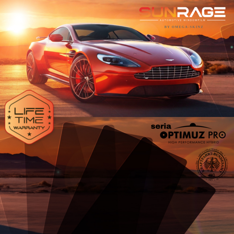 Folia do przyciemniania szyb samochodowych Optimuz Pro + Hybrid + Dot Matrix Fix