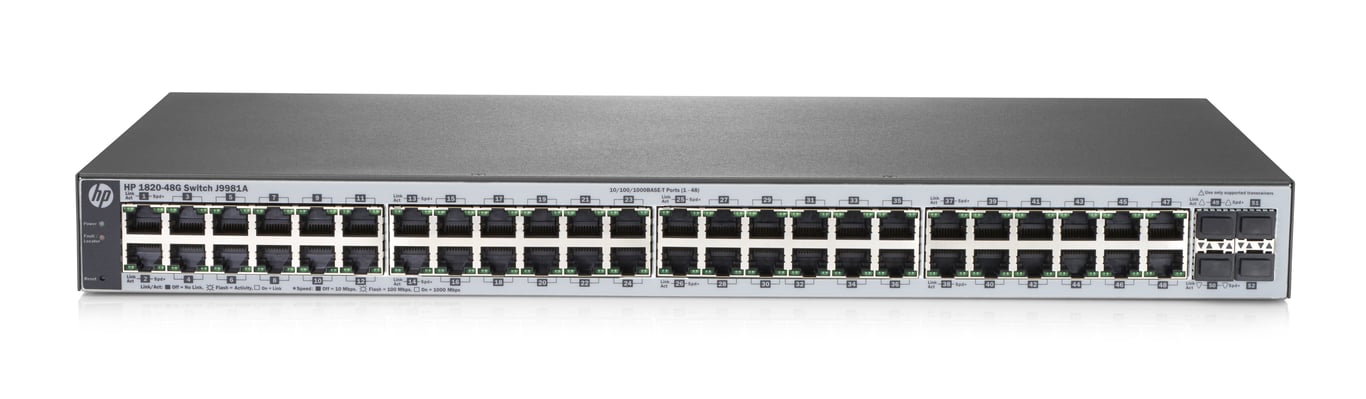 HPE OfficeConnect 1820 48G Zarządzany L2 Gigabit Ethernet (10/100/1000) 1U Szary J9981A-RFB