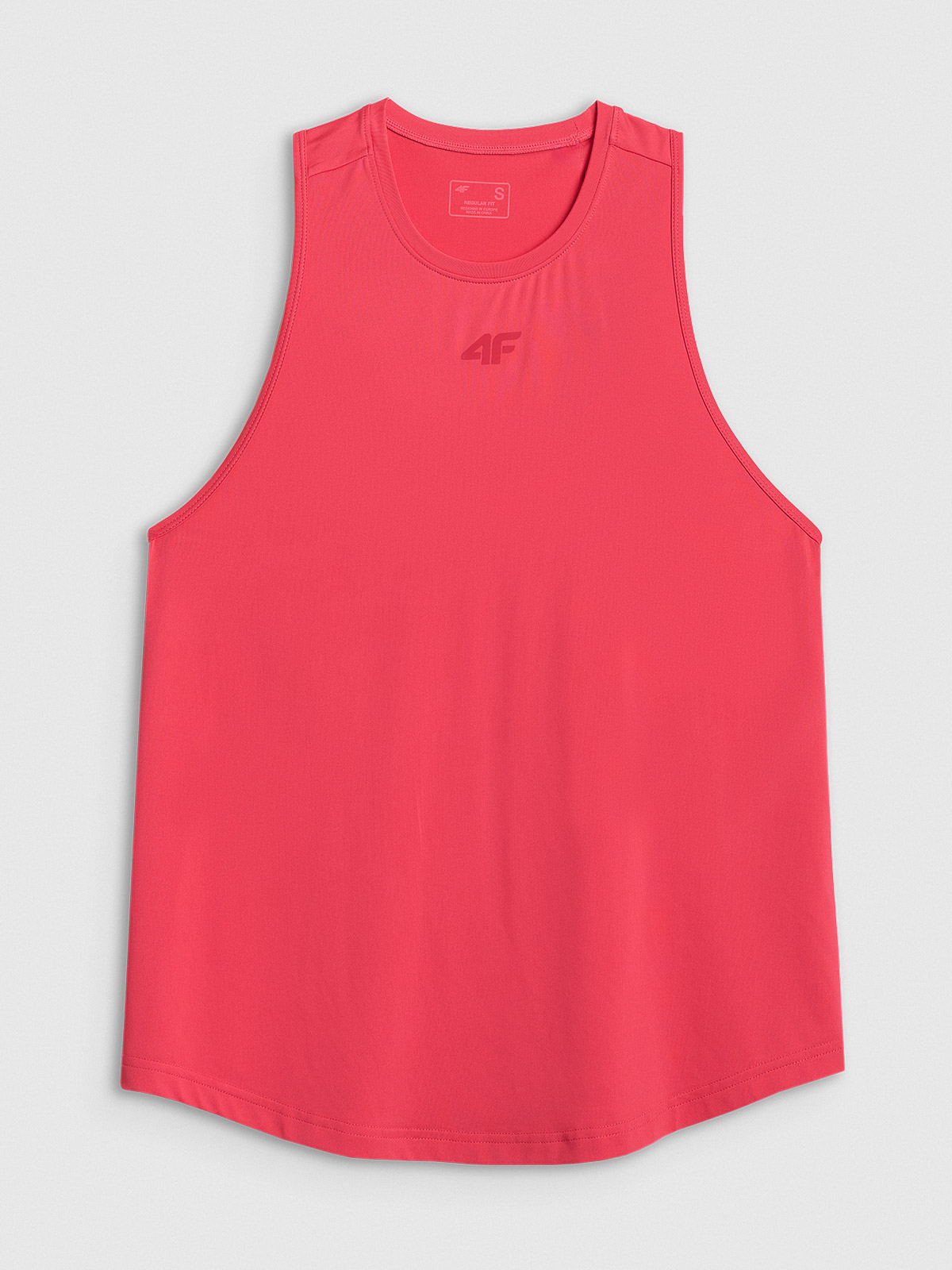 4F Top treningowy regular szybkoschnący damski - koralowy XS
