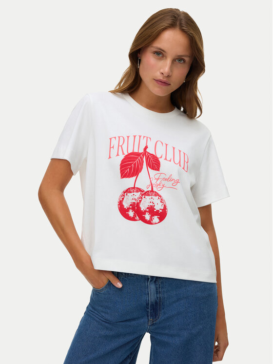 Vero Moda T-Shirt Yma 10338503 Biały Regular Fit