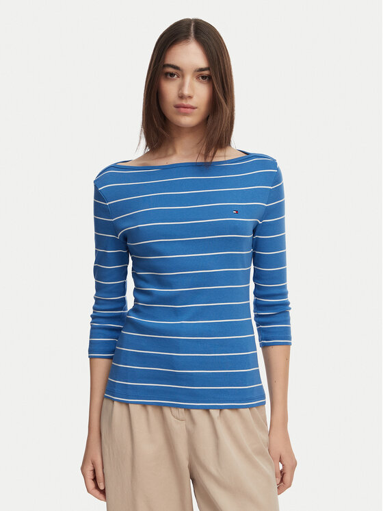 Tommy Hilfiger Bluzka New Cody WW0WW40589 Niebieski Slim Fit