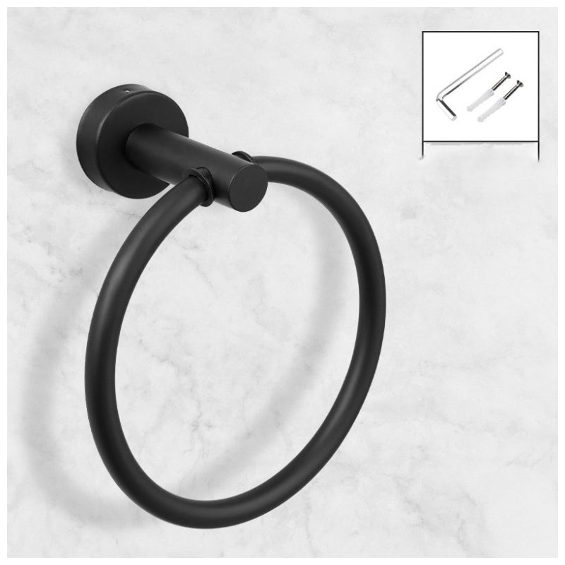 Czarny - Wieszak na ręcznik - Chrom - Wieszaki łazienkowe ze stali nierdzewnej