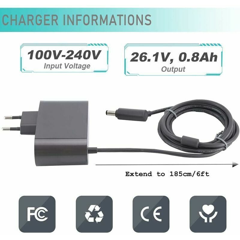 Ładowarka, Dyson, V6, V7, V8, adapter, do, odkurzacza, ładowarka, szybka