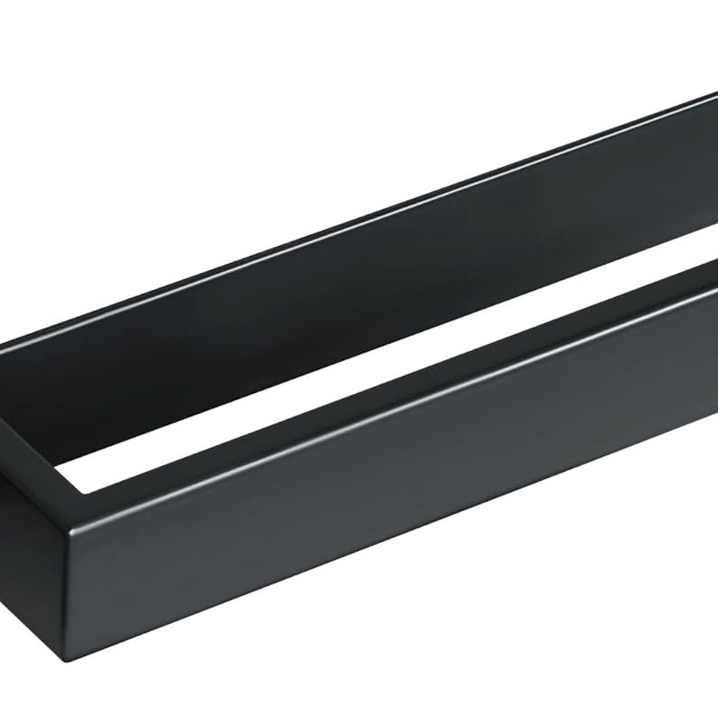 Wieszak na ręczniki łazienkowy, pierścień na ręczniki, samoprzylepny z haczykiem, czarny wieszak na ręczniki 40 cm