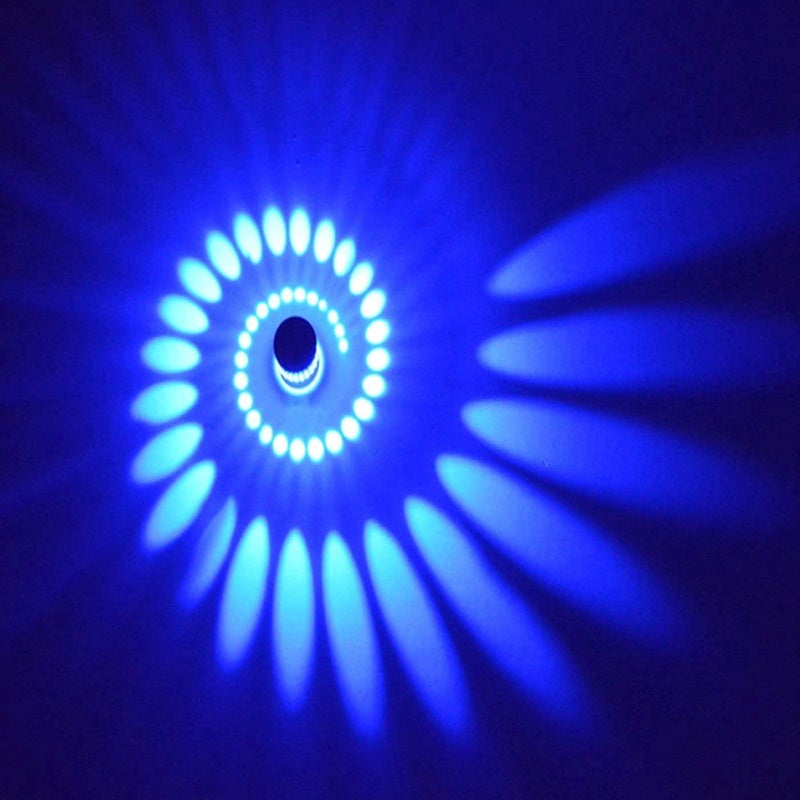 Kinkiet LED 3 waty, aluminiowa lampa ścienna, lampa do łazienki, nowoczesna lampa ścienna - Niebieska
