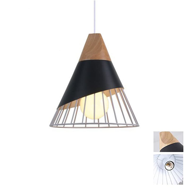 Metalowy kinkiet w nowoczesnym stylu industrialnym, klosz E27, do jadalni, kuchni, korytarza, czarno-biały