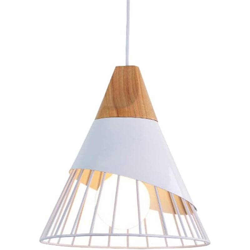 Lampa sufitowa w stylu vintage z białego metalu industrialnego, retro wisząca lampa do jadalni, kuchni, korytarza, biała