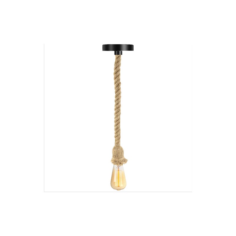 E27 Retro Żyrandol z liny konopnej Lampa Wisząca Retro Żyrandol sufitowy Lampa z liny konopnej PR Bar Rope Cafe Stair Restaurant Studio -50cm (