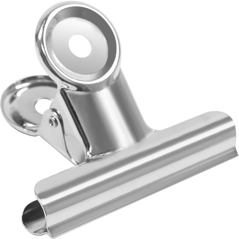 Zestaw 12 dużych spinaczy biurowych z posrebrzanego metalu do teczek, prac ręcznych, torebek z żywnością, rysunków, zdjęć w kuchni i biurze (6,35 cm)