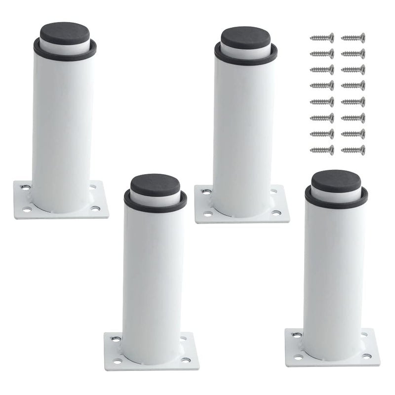 Zestaw 4 wytrzymałych, metalowych, regulowanych nóżek do mebli, do stołu, łóżka, sofy (120 mm-180 mm, białe)
