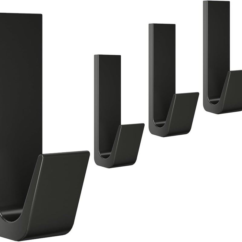 sztuk Samoprzylepnych Haczyków Ściennych z Aluminium Kolorze Czarnym Wieszak Ręczniki Łazienki Uchwyt Ścierki Kuchenne Wieszak Ubrania Bez Wiercenia