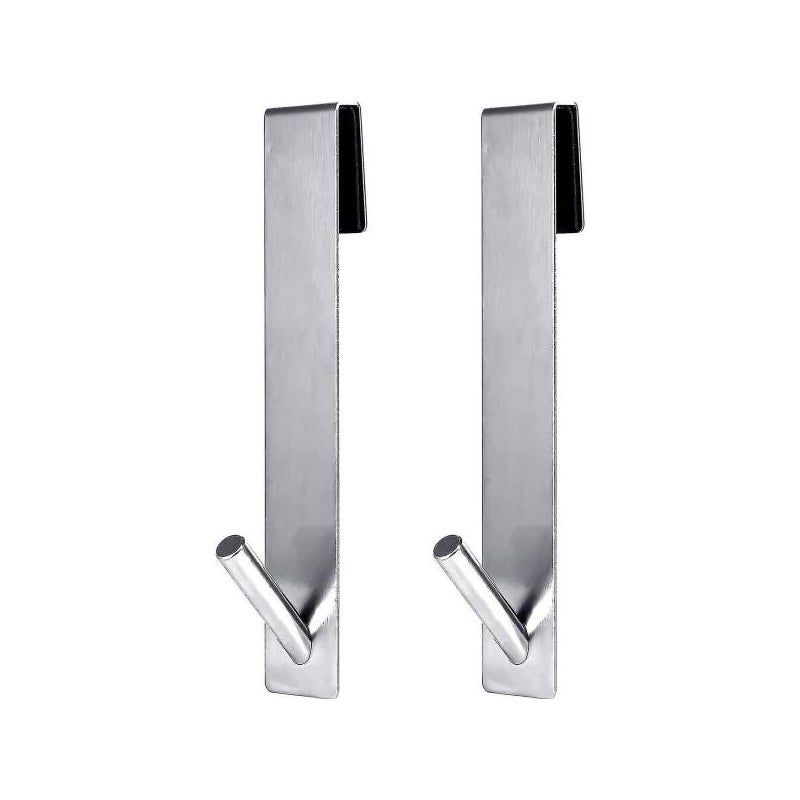 2 szt. 18 haczyków na drzwi prysznicowe, nierdzewna stal, bez wiercenia, wieszaki na ręczniki na bezramowe drzwi prysznicowe do łazienki - srebrne